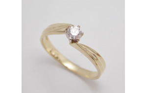 Prsteň s diamantom 0,185 ct  zo žltého zlata Gianna