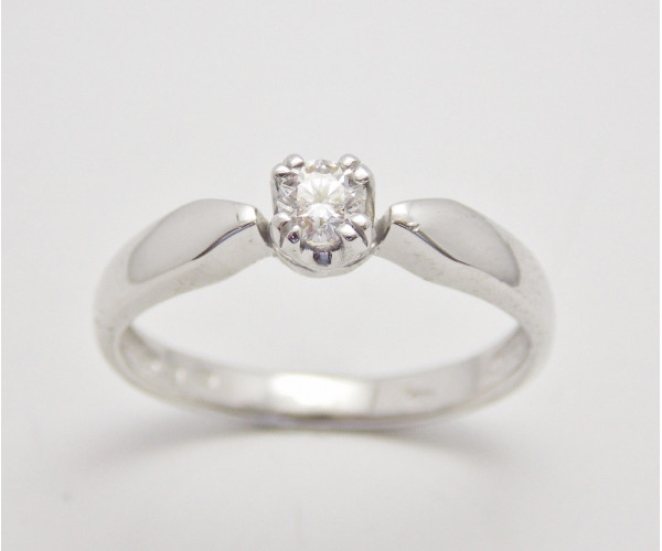 Prsteň s diamantom 0,18 ct z bieleho zlata Lea