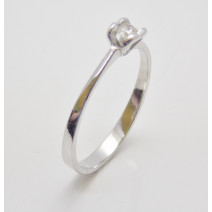 Prsteň s diamantom 0,13 ct z bieleho zlata Open Heart
