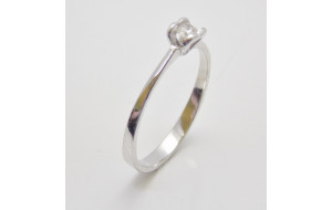 Prsteň s diamantom 0,13 ct z bieleho zlata Open Heart
