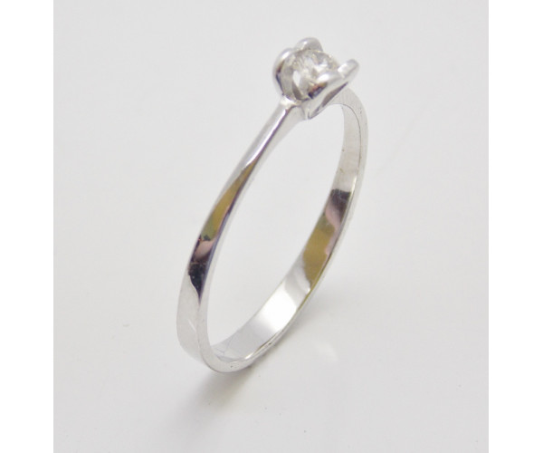 Prsteň s diamantom 0,13 ct z bieleho zlata Open Heart