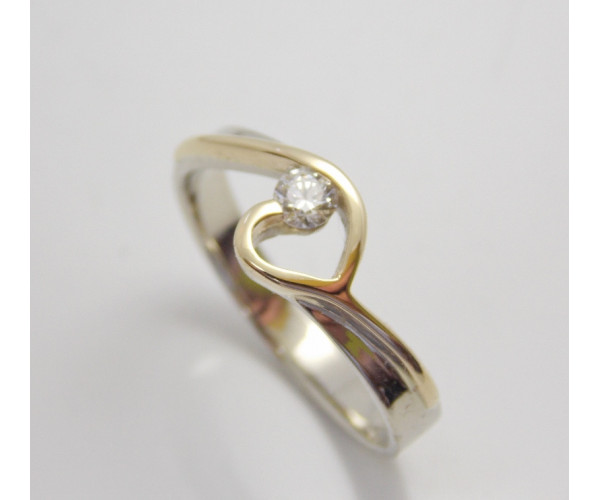 Prsteň s diamantom 0,13 ct  Small Heart WY