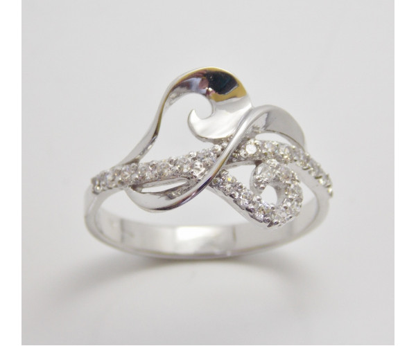 Dámsky prsteň biele zlato Diamond Stream