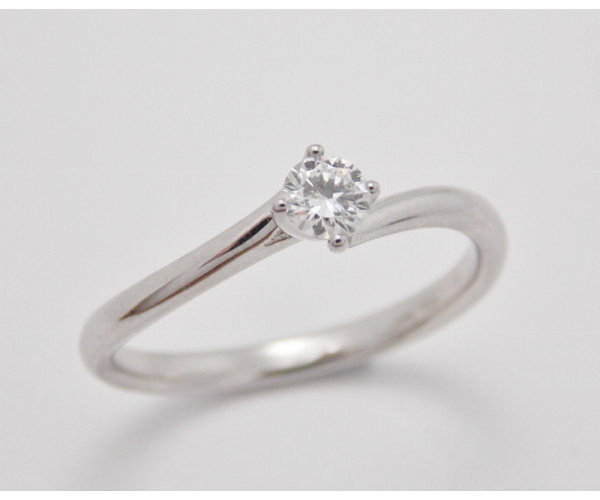 Prsteň s diamantom 0,23 ct  z bieleho zlata Vienna