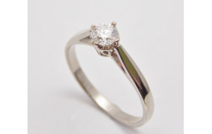 Prsteň s diamantom GIA 0,30 ct z bieleho zlata Luxuries