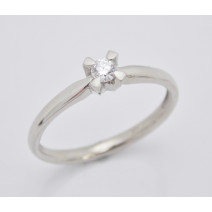Prsteň s diamantom z bieleho zlata 0,135 ct Spring