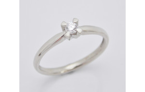 Prsteň s diamantom z bieleho zlata 0,135 ct Spring