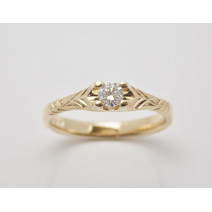 Prsteň s diamantom 0,17 ct zo žltého zlata Glow diamond