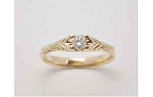 Prsteň s diamantom 0,17 ct zo žltého zlata Glow diamond