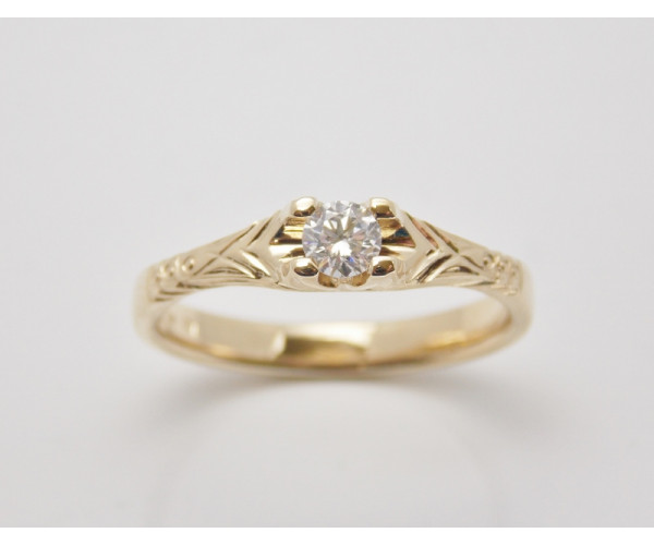 Prsteň s diamantom 0,17 ct zo žltého zlata Glow diamond
