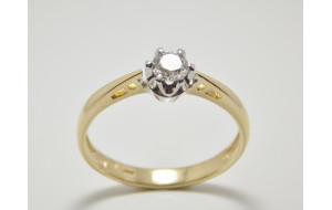 Prsteň s diamantom 0,27 ct zo žltého zlata Venezia 