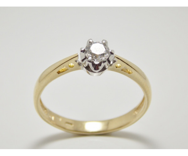 Prsteň s diamantom 0,27 ct zo žltého zlata Venezia 