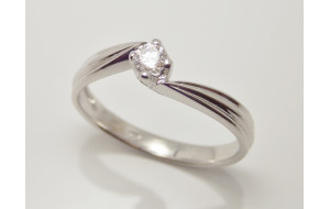 Prsteň s diamantom 0,16 ct z bieleho zlata Gianna