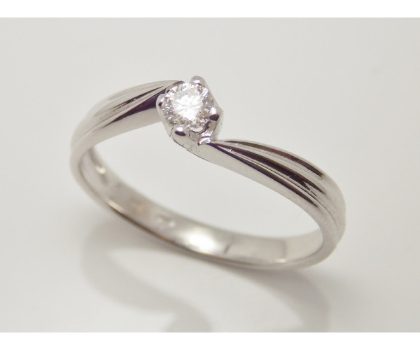 Prsteň s diamantom 0,16 ct z bieleho zlata Gianna