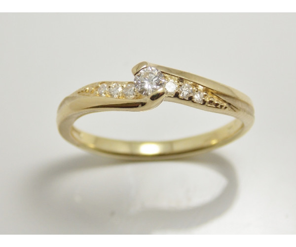 Prsteň s diamantmi zo žltého zlata Paris