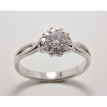 Prsteň s diamantom GIA 0,30 ct z bieleho zlata Magic Flower