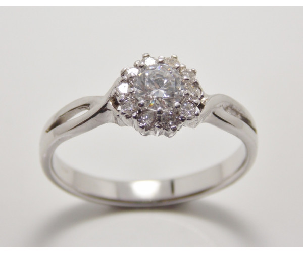 Prsteň s diamantom GIA 0,30 ct z bieleho zlata Magic Flower