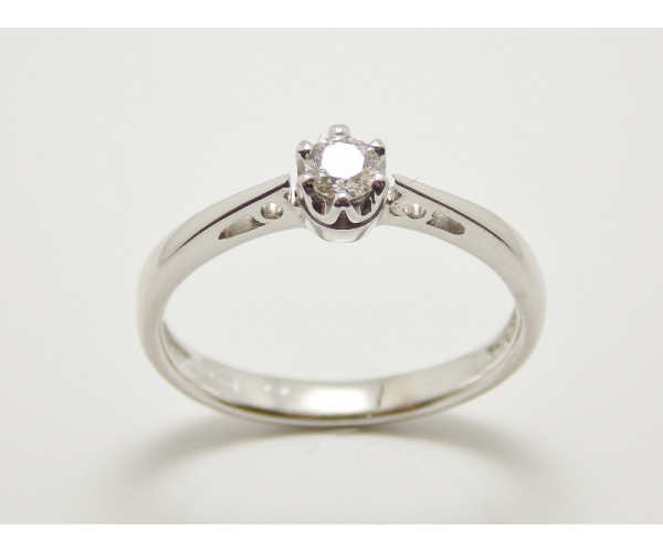 Prsteň s diamantom 0,15 ct  z bieleho zlata  Venezia
