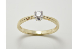 Prsteň s diamantom 0,19 ct zo žltého zlata Venezia