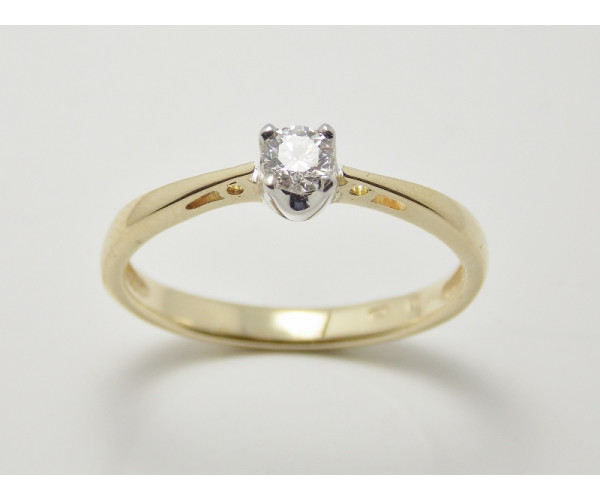 Prsteň s diamantom 0,19 ct zo žltého zlata Venezia