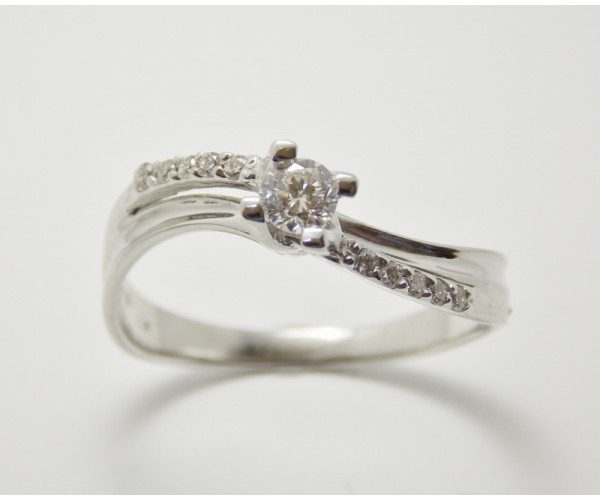 Prsteň s diamantom 0,19 ct z bieleho zlata Collyn