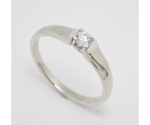 Prsteň s diamantom 0,145 ct z bieleho zlata River