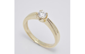 Prsteň s diamantom 0,23 ct zo žltého zlata Ballerine