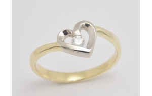 Prsteň s diamantom 0,085 ct White Heart