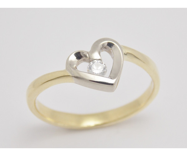 Prsteň s diamantom 0,085 ct White Heart