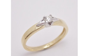Prsteň s diamantom  0,10 ct zo žltého zlata Favorit