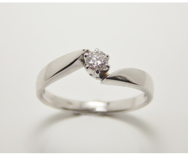 Prsteň s diamantom 0,17 ct z bieleho zlata Andromeda 
