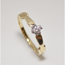 Prsteň s diamantom 0,09 ct  zo žltého zlata Desire