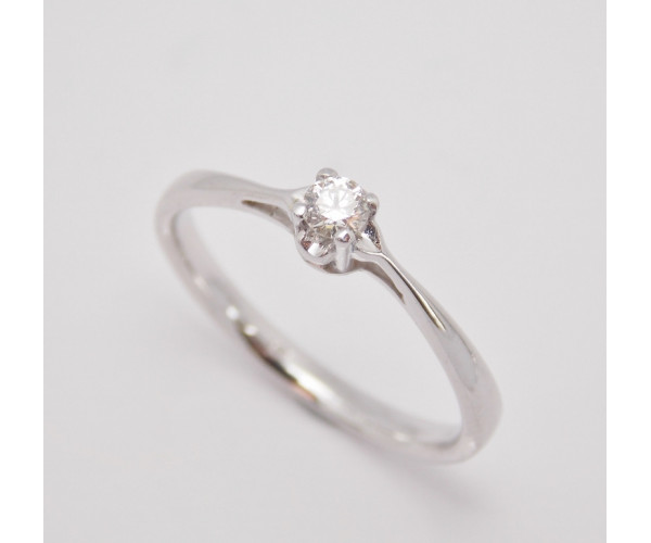 Prsteň s diamantom 0,10 ct  z bieleho zlata Sydney