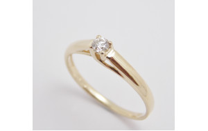 Prsteň s diamantom 0,075 ct  zo žltého zlata Spirit