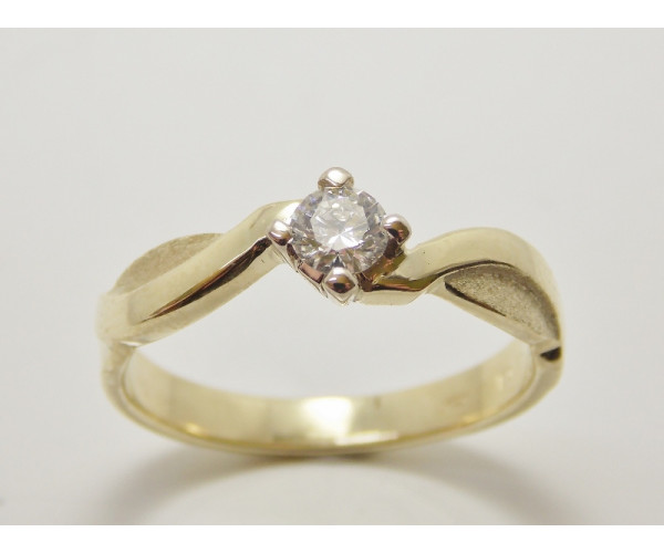 Prsteň s diamantom 0,19 ct zo žltého zlata Melody