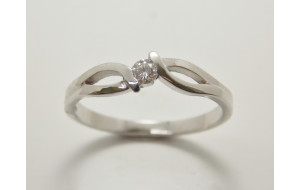 Prsteň s diamantom 0,085 ct z bieleho zlata 0,085 ct Willow