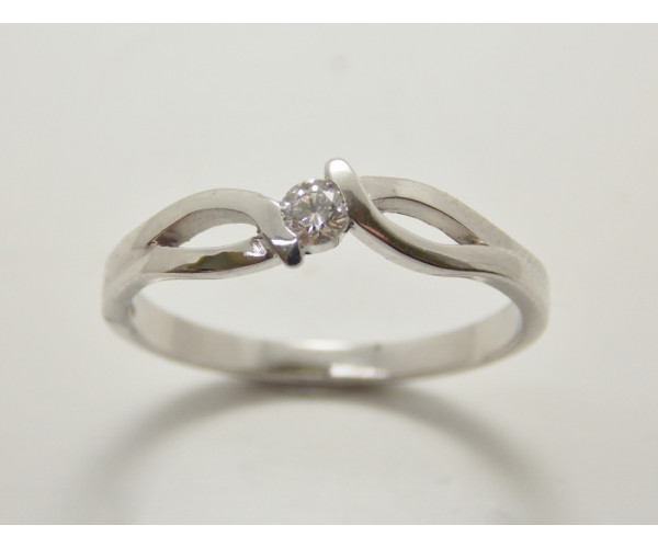 Prsteň s diamantom 0,085 ct z bieleho zlata 0,085 ct Willow