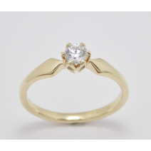 Prsteň s diamantom 0,185 ct  zo žltého zlata Montana