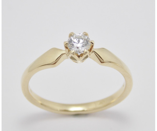 Prsteň s diamantom 0,185 ct  zo žltého zlata Montana