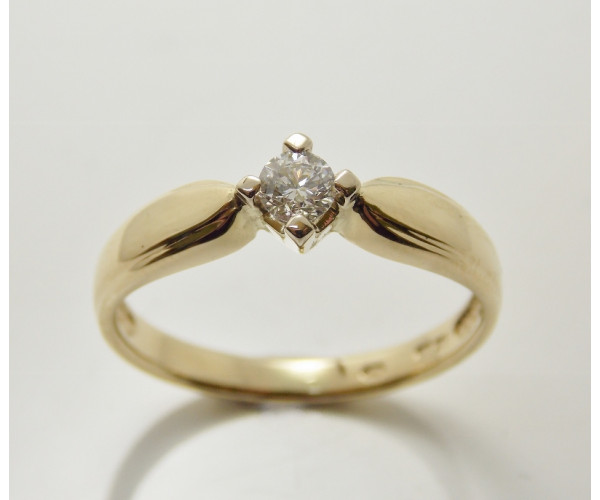 Prsteň s diamantom 0,18ct zo žltého zlata Echo 
