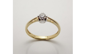 Prsteň s diamantom 0,23 ct zo žltého zlata Venezia