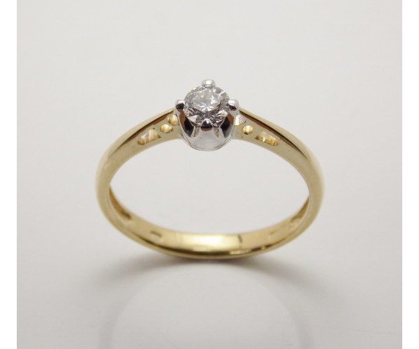 Prsteň s diamantom 0,23 ct zo žltého zlata Venezia