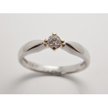 Prsteň s diamantom 0,18 ct z bieleho zlata Lea