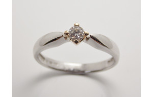 Prsteň s diamantom 0,18 ct z bieleho zlata Lea