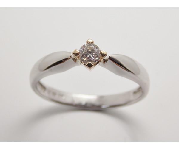 Prsteň s diamantom 0,18 ct z bieleho zlata Lea