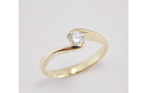 Prsteň s diamantom 0,19 ct zo žltého zlata Golden Eye II