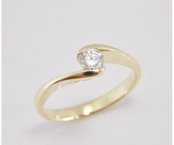 Prsteň s diamantom 0,19 ct zo žltého zlata Golden Eye II
