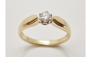 Prsteň s diamantom 0,23 ct zo žltého zlata Echo 