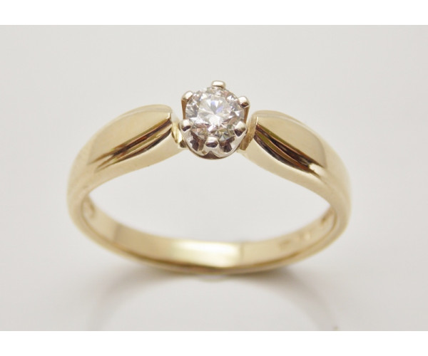 Prsteň s diamantom 0,23 ct zo žltého zlata Echo 
