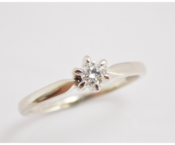 Prsteň s diamantom 0,14 ct  z bieleho zlata Bolero
